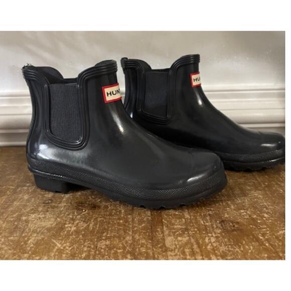 Hunter Chelsea Boot Gloss Rainboot Waterproof Womens Size 6 Booties - Picture 1 of 10